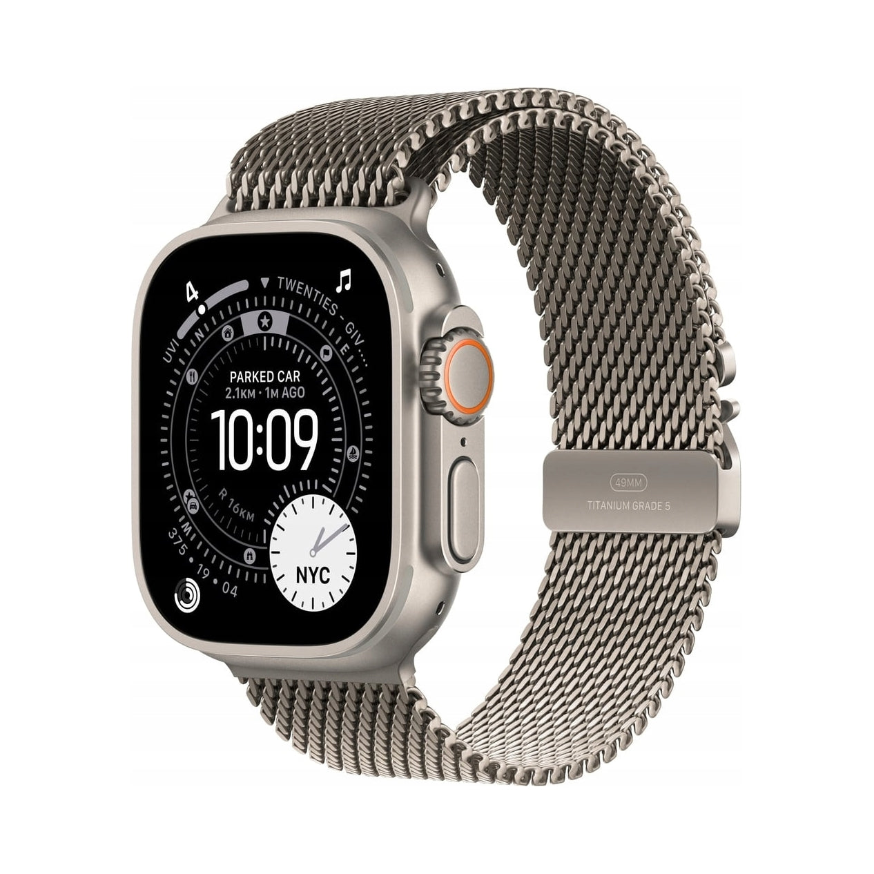 Apple Watch Ultra 3 Grey with Milan Bracelet in Natural L