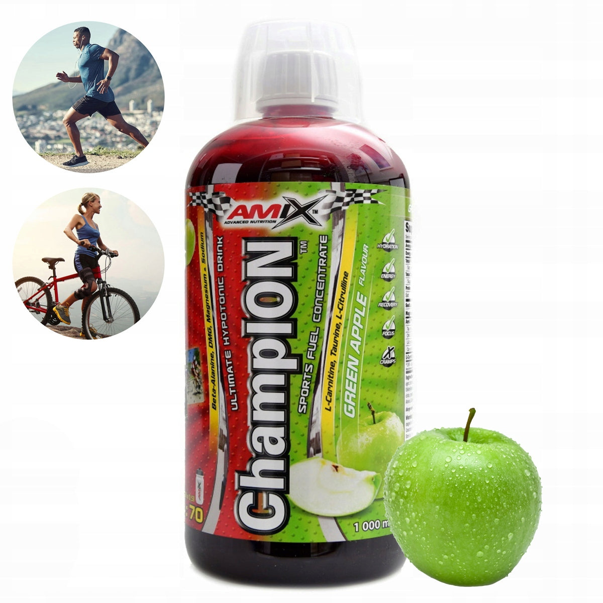 Apple isotonic - green apple Amix Champion Isotonic Drink Electrolytes