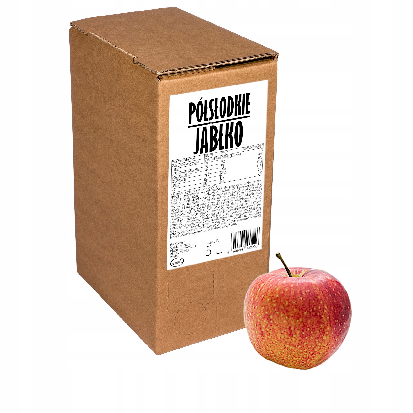 Apple juice 100% 5L natural polish NFC apple with apples for health 100%