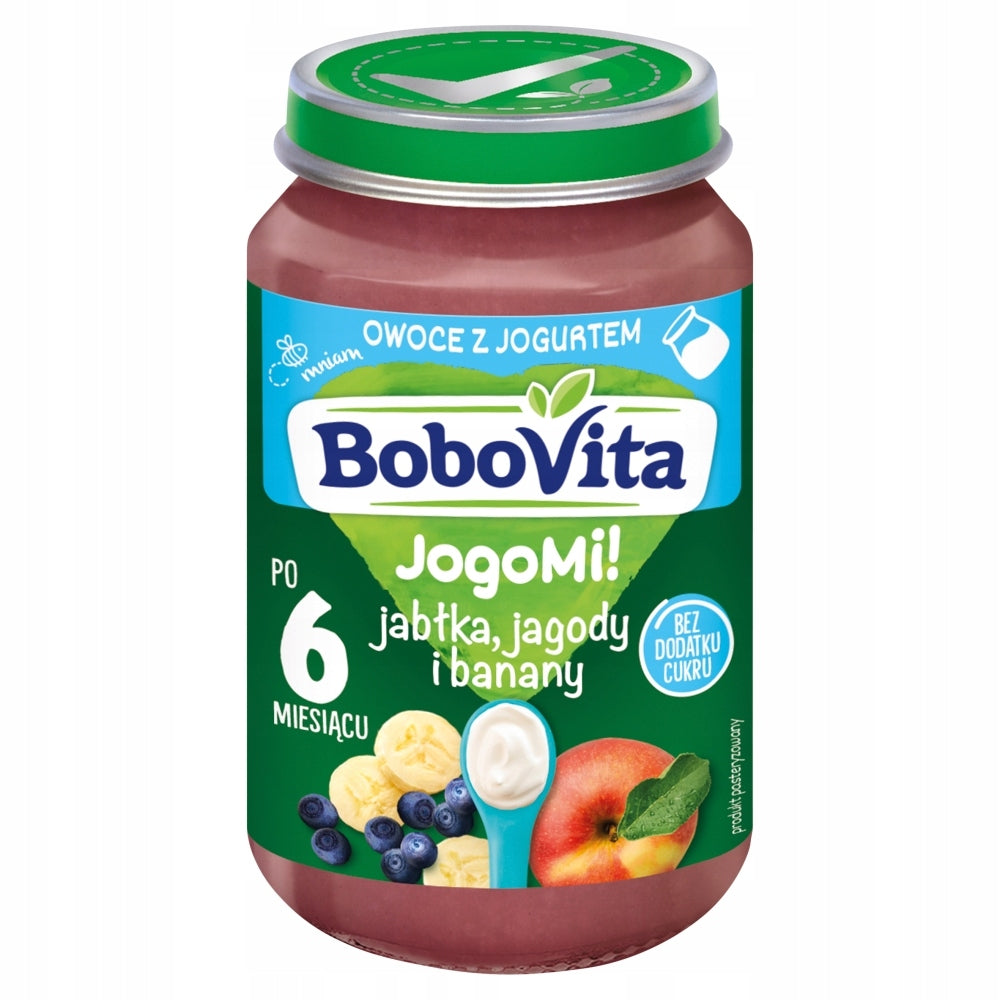 Apples berries and bananas with yogurt after 6 months 190 g BoboVita