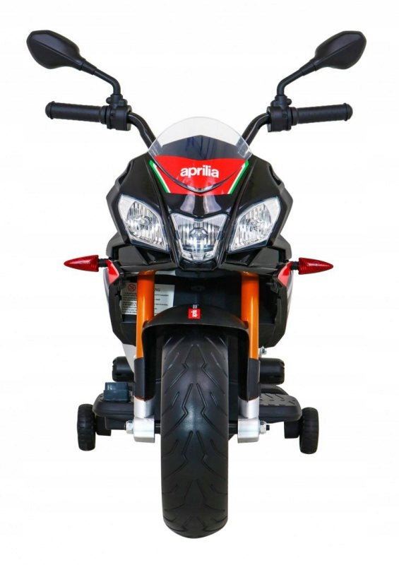 Aprilia Tuono V4 Motor Battery Pack for Kids Black + MP3 Panel + Wheels Battery capacity 7 mAh