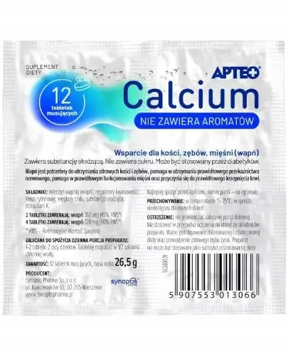 Apteo Calcium tasteless lime 12 tasting taboos