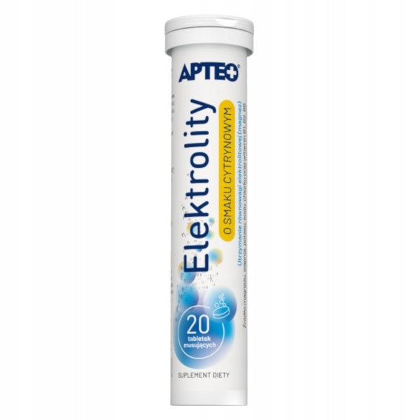 Apteo Lemon Flavoured Electrolytes 20 Effervescent Tablets