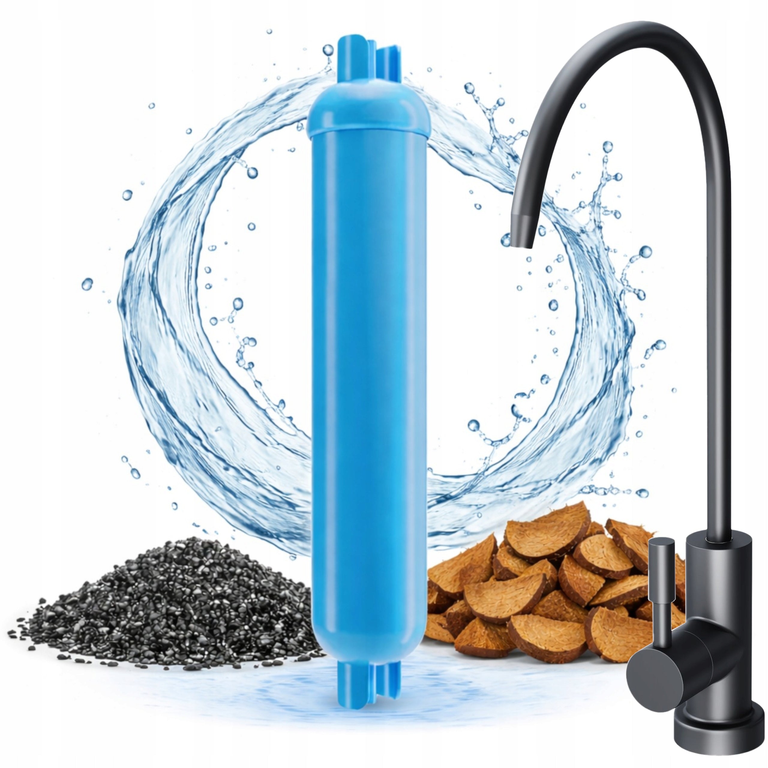 Aqua Line Fresh Black Ustm water filtration system + activated carbon cartridge