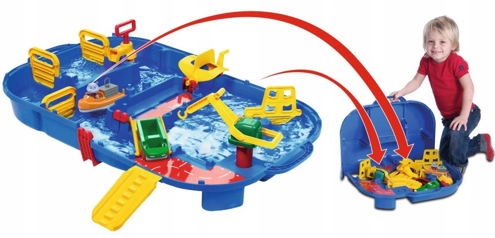 AquaPlay Water Track Sandbox Boat Set in Suitcase Figurine Brand AquaPlay