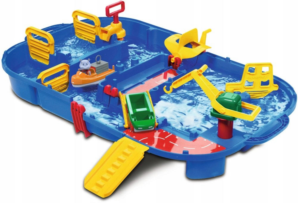 AquaPlay Water Track Sandbox Boat Set in Suitcase Figurine Color blue