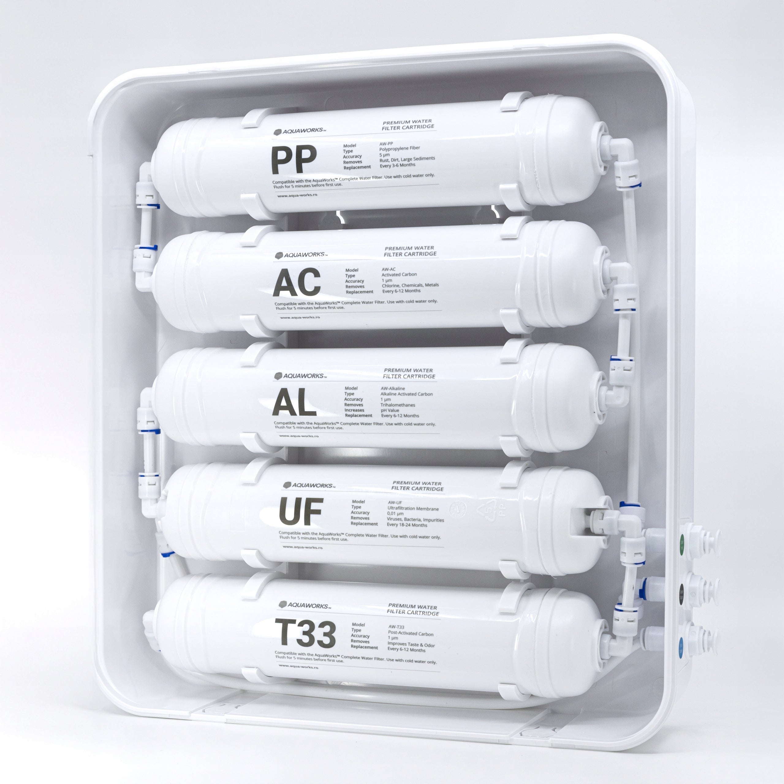 AquaWorks Complete Water Filter with 3-Way Battery, 5-Stage System Model Complete Silver