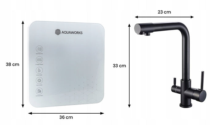 AquaWorks Complete Water Filter with Black 3-Way Battery, 5-Stage System Model Complete Black
