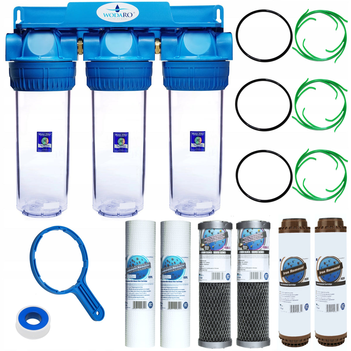 Aquafilter 3ST FE Water Filter Kit Triple Whole House Iron Remover