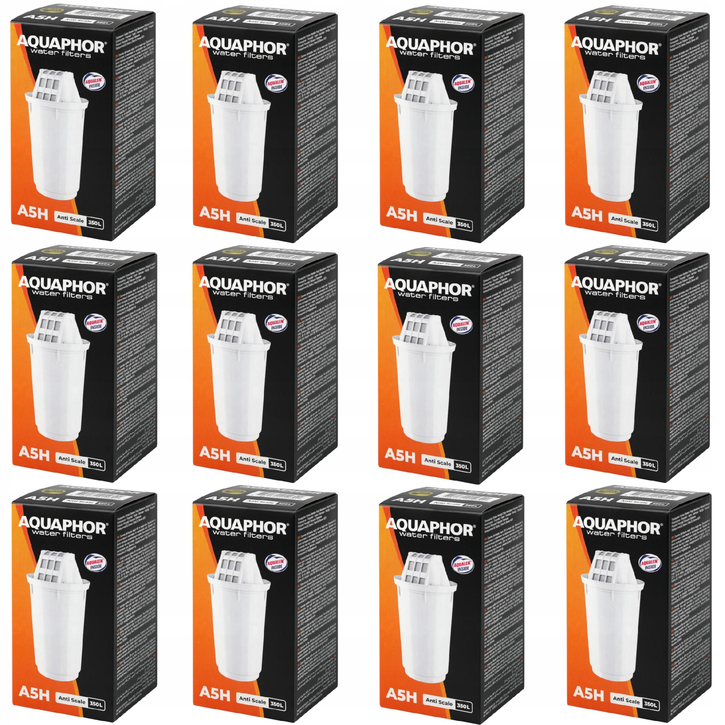 Aquaphor A5H - 12 Water Filter Cartridges, 350L, BPA Free