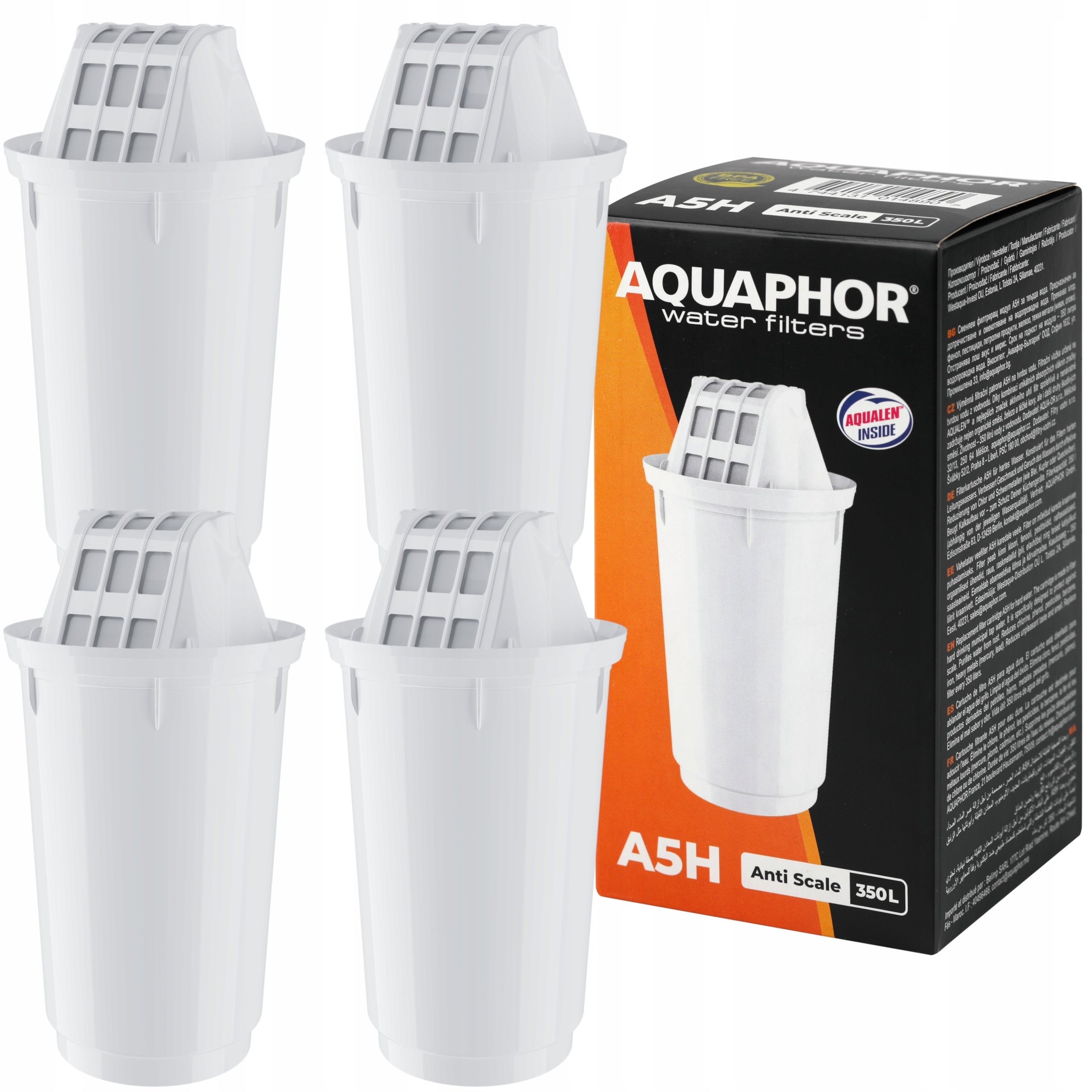 Aquaphor A5H Filter Cartridge 4 Pack, 350 L, For Hard Water