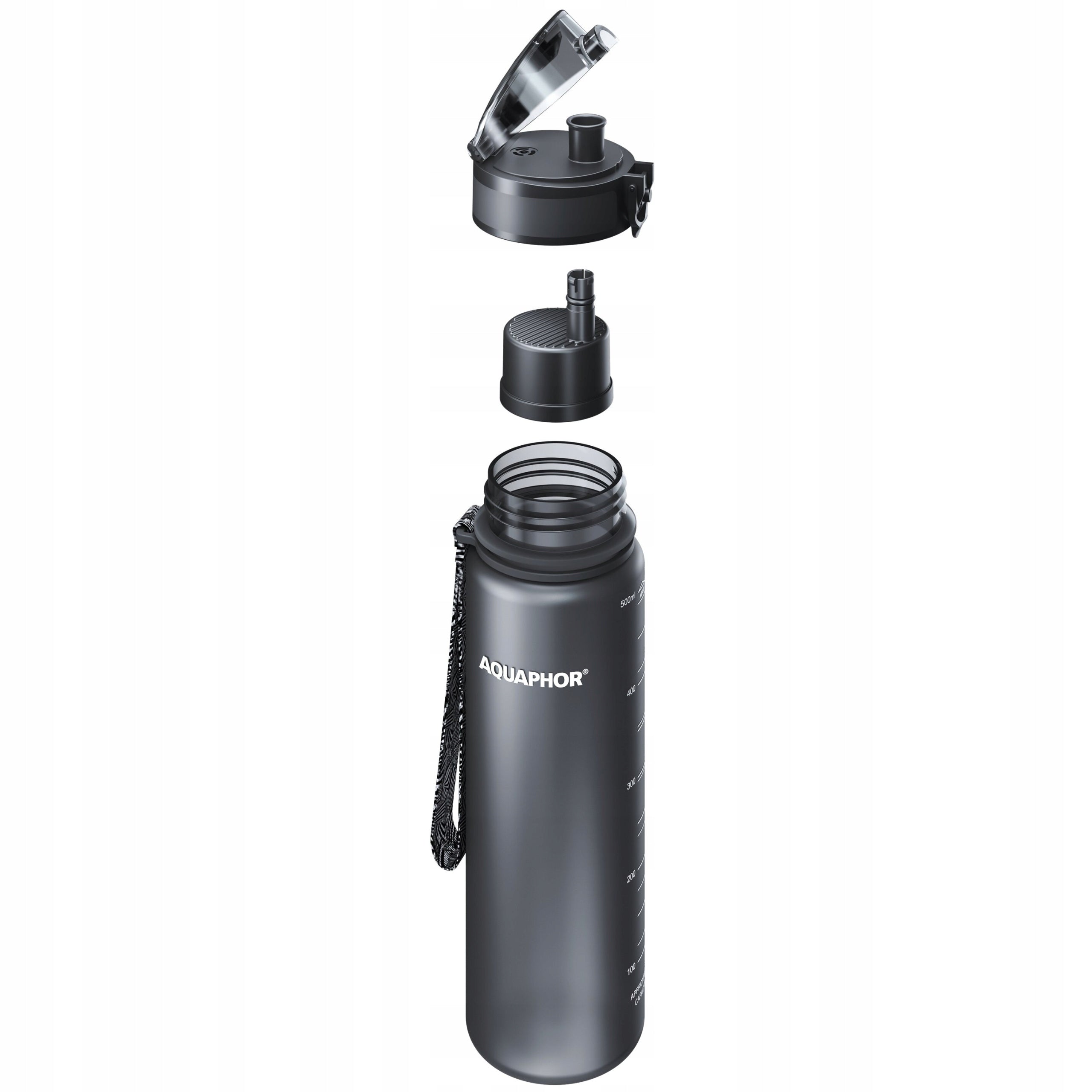 Aquaphor City Water Bottle Black 0,5l + 5 Filters Manufacturer code Butelka Aquaphor City Czarna, 5 wkłady filtry