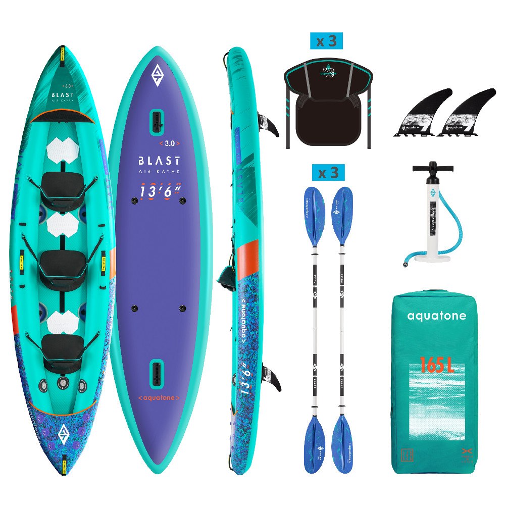 Aquatone Blast 13'6 Pumped Kayak for 2-3 People