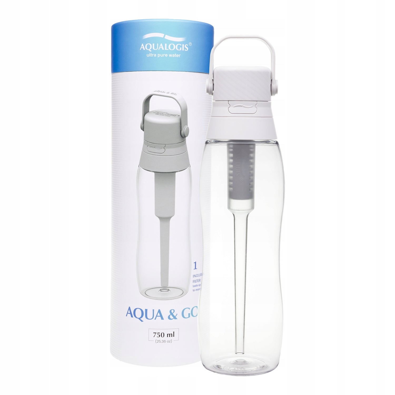 Aqulogis Aqua&Go Tritan Water Bottle - White 750ml EAN (GTIN) 5906501119904