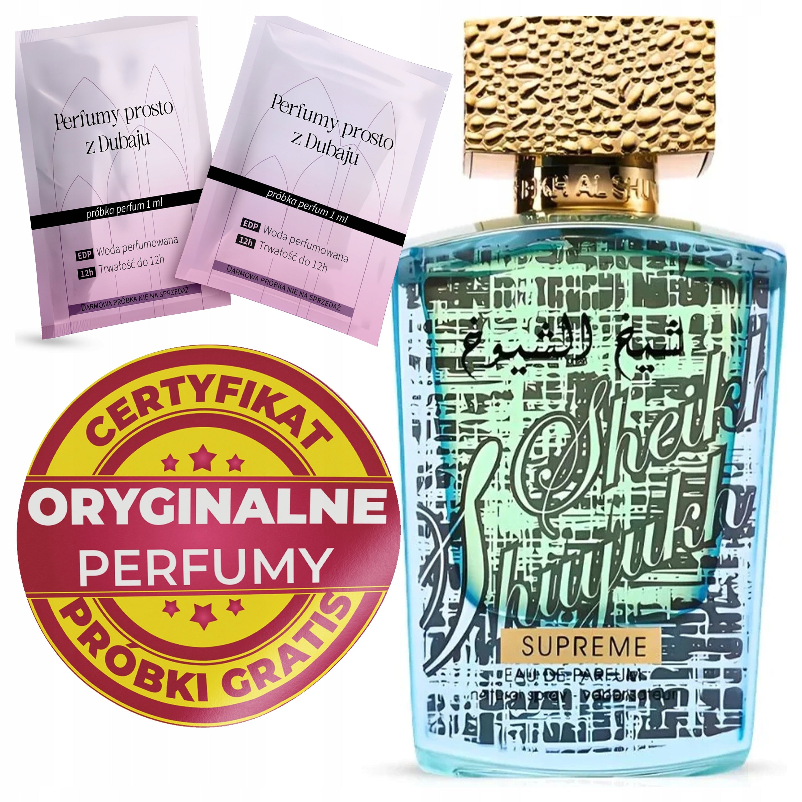 Arabic Perfume Women's LATTAFA SHEIKH SHUYUKH SUPREME Original + SAMPLES