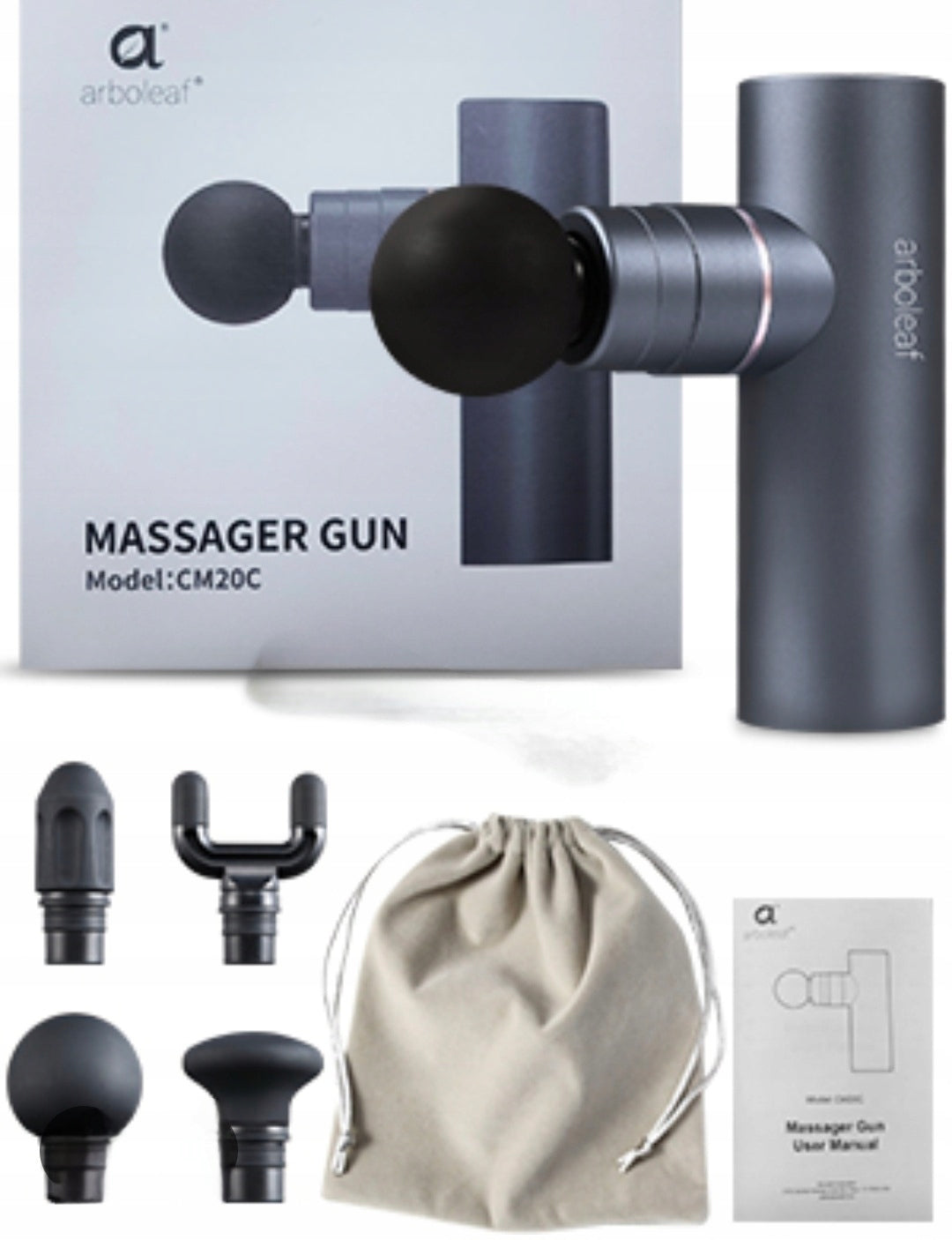 Arboleaf Massager Gun, Portable Handheld Massager CM20C
