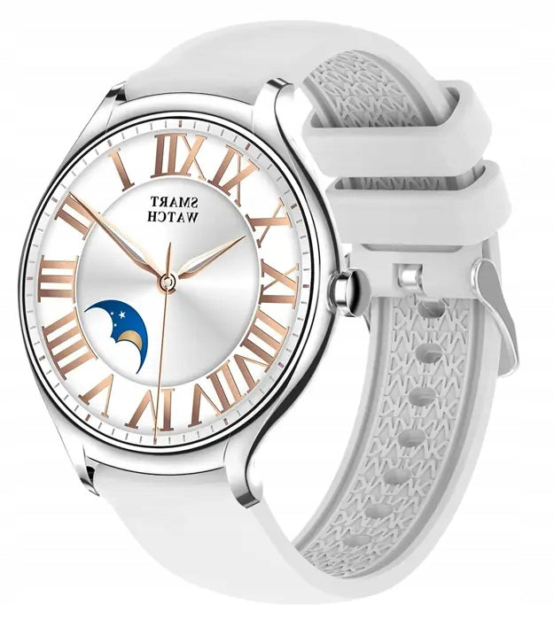 ArcticElegance White Luxury Women's Smartwatch in Snow White