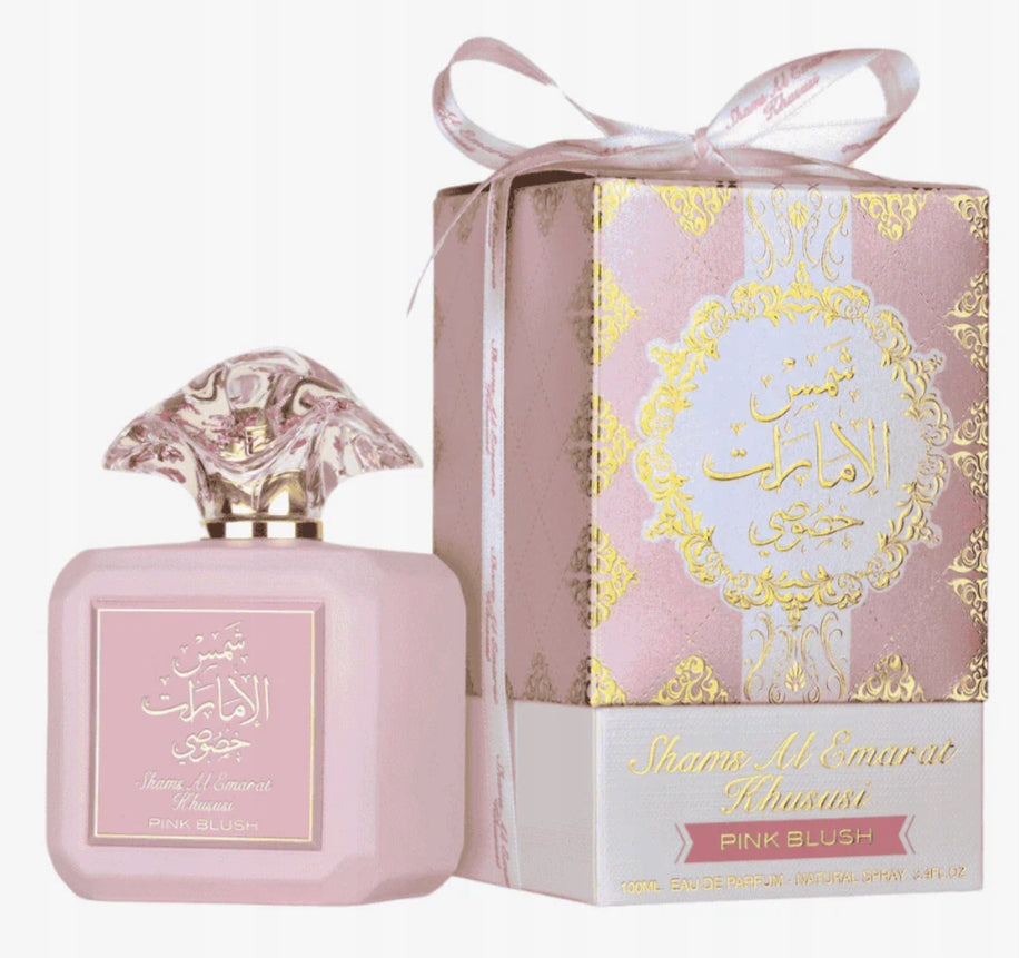 Ard Al Zaafaran Shams Al Emarat Khususi Pink Blush Perfumed Water 100 ml Packaging status original