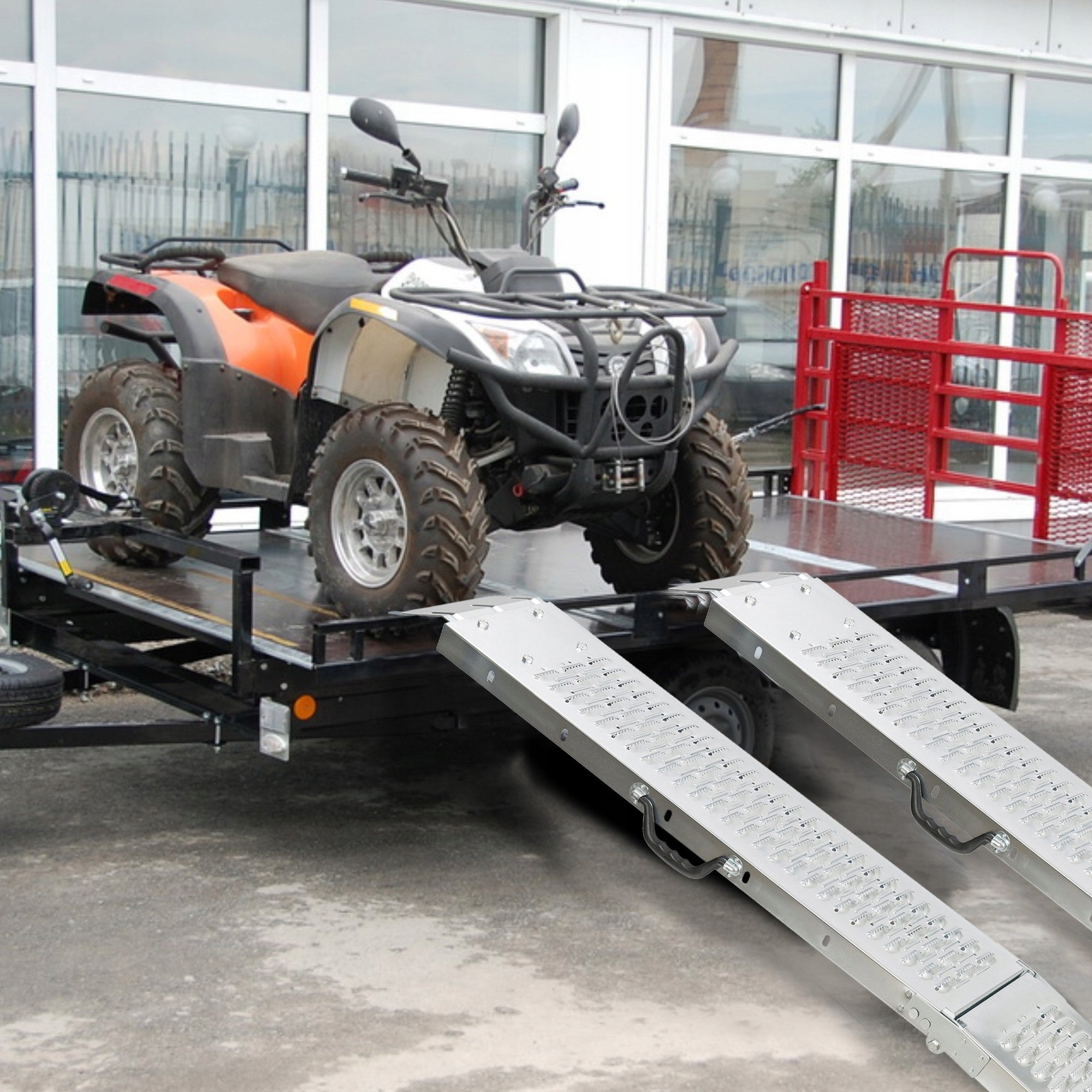 Arebos - 2x folding steel ramps | 180 cm EAN (GTIN) 4260199757710