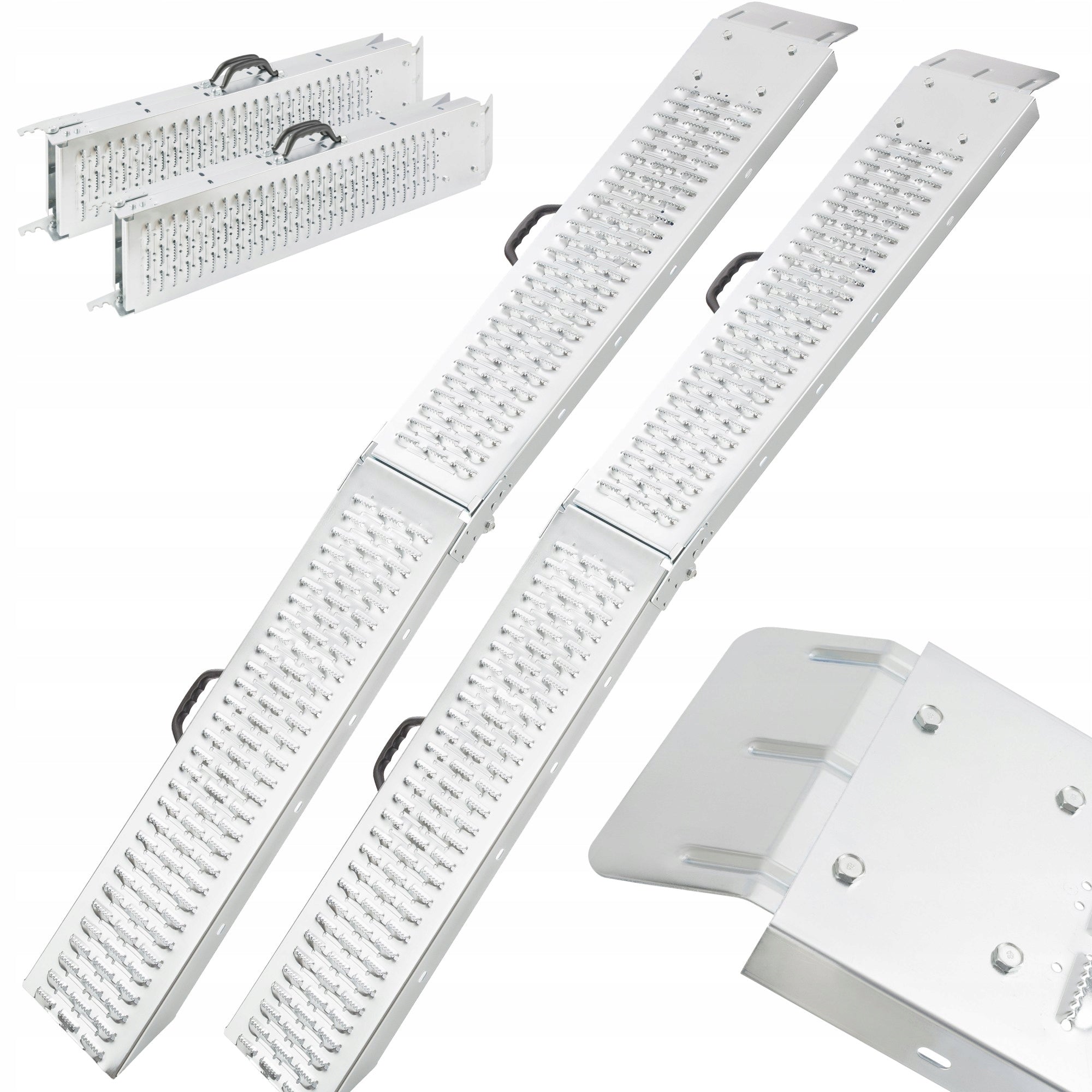 Arebos - 2x folding steel ramps | 180 cm