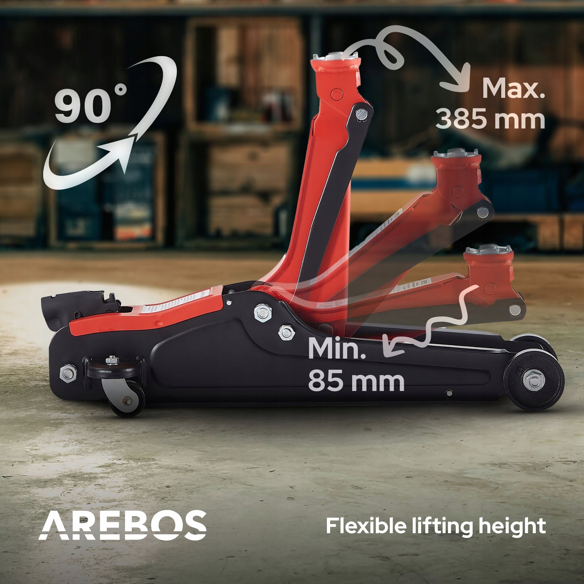 Arebos - Hydraulic manoeuvring lift | 2T Minimum lifting height 1 mm