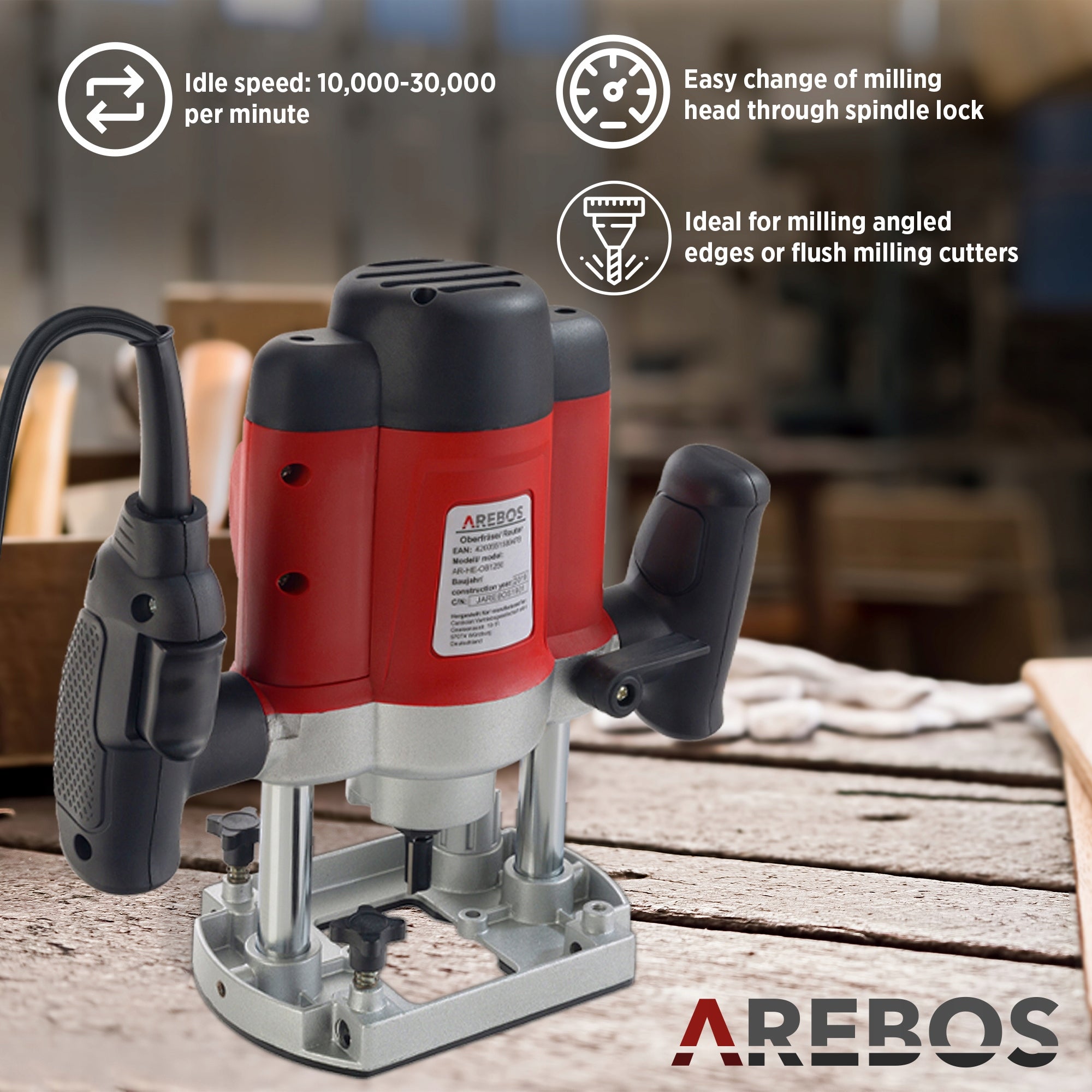 Arebos - Router Milling Machine | 1200 W EAN (GTIN) 4260551589478