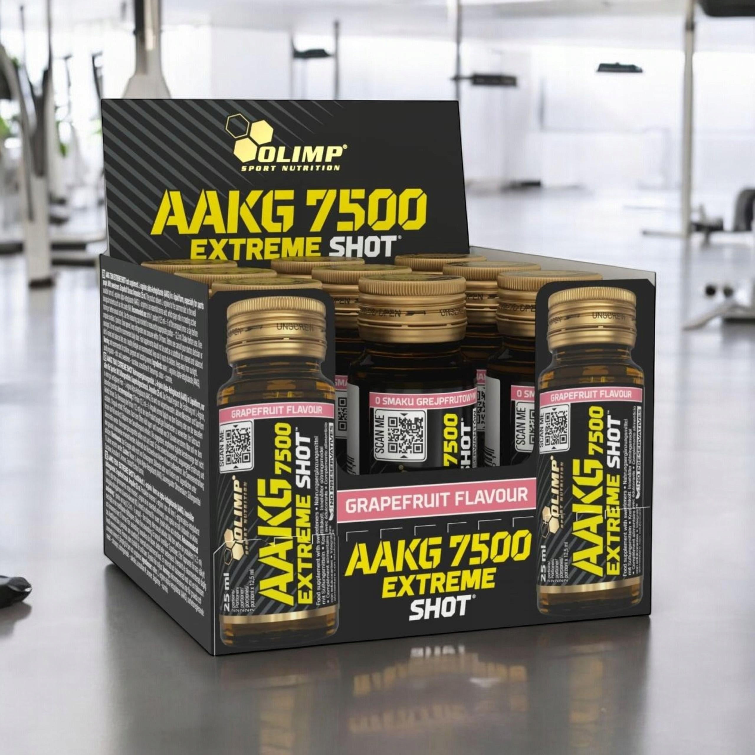 Arginine OLIMP AAKG 7500 Shot 9x25ml Grapefruit Muscle Pump Strength Expiration date at least six months from the date of purchase