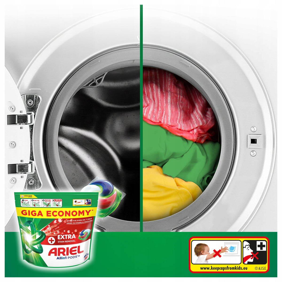 Ariel All-in-1 PODS+ Extra Clean Laundry Capsules, 120 washes Manufacturer code 8700216764032