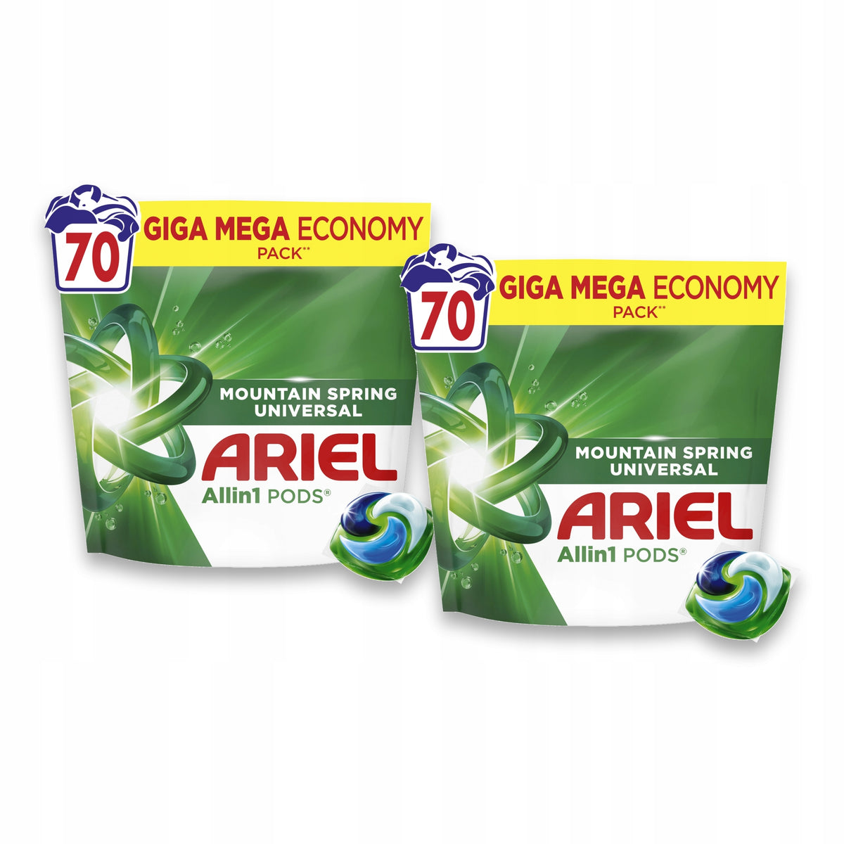 Ariel All-in 1 PODS Mountain Spring Washing Capsules 2x70pcs