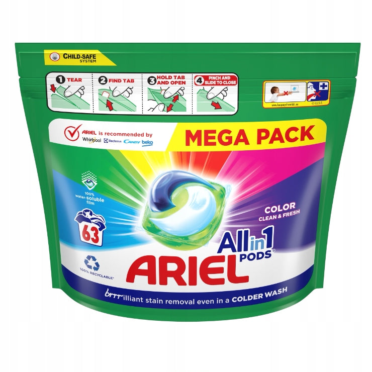 Ariel All in 1 Pods laundry capsules 63 color