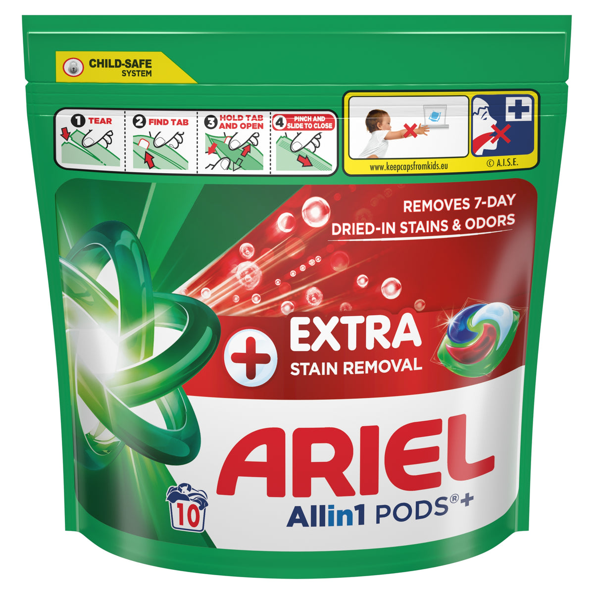 Ariel Allin1 PODS +Additional Stain Remover, 10 Washes