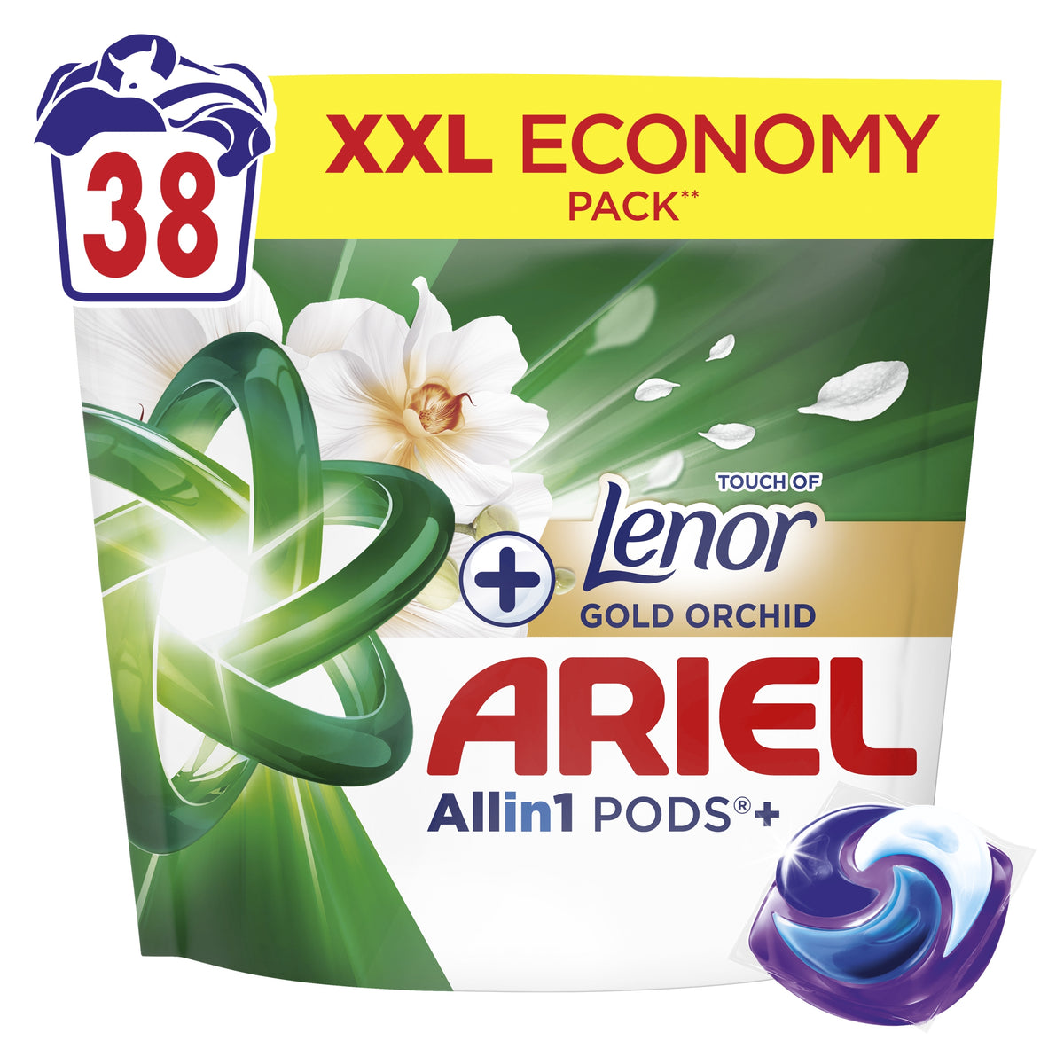 Ariel Allin1 PODS +Scent Lenor Gold Orchid, 38 Washes