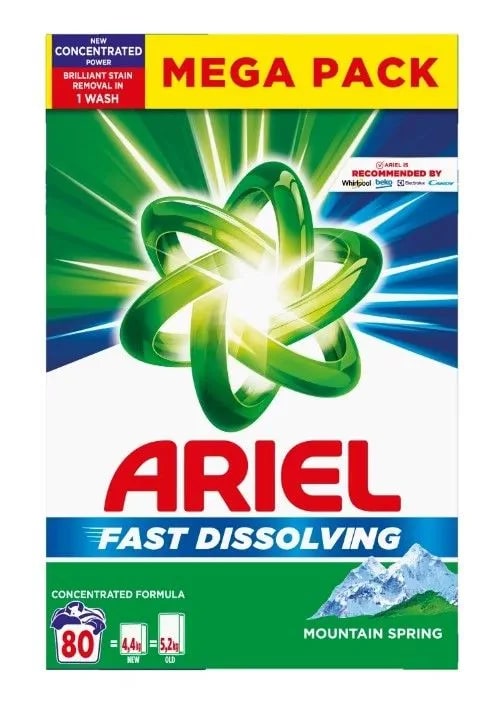 Ariel Alpine Fresh Fast Dissolving White Washing Powder 4.4 kg 80 Washes