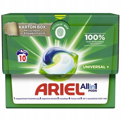 Ariel CAPSULES Allin1 Pods Universal CARTON BOX UNIVERSAL 10pcs Brand Ariel