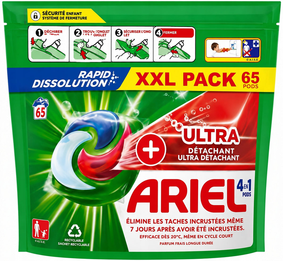 Ariel Extra Ultra+ Washing Capsules 4in1 extra color XXL 65pcs