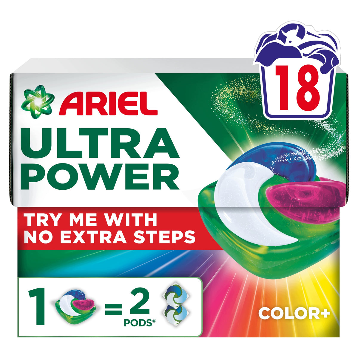 Ariel Ultra Power Coloring Capsules 18 Pack