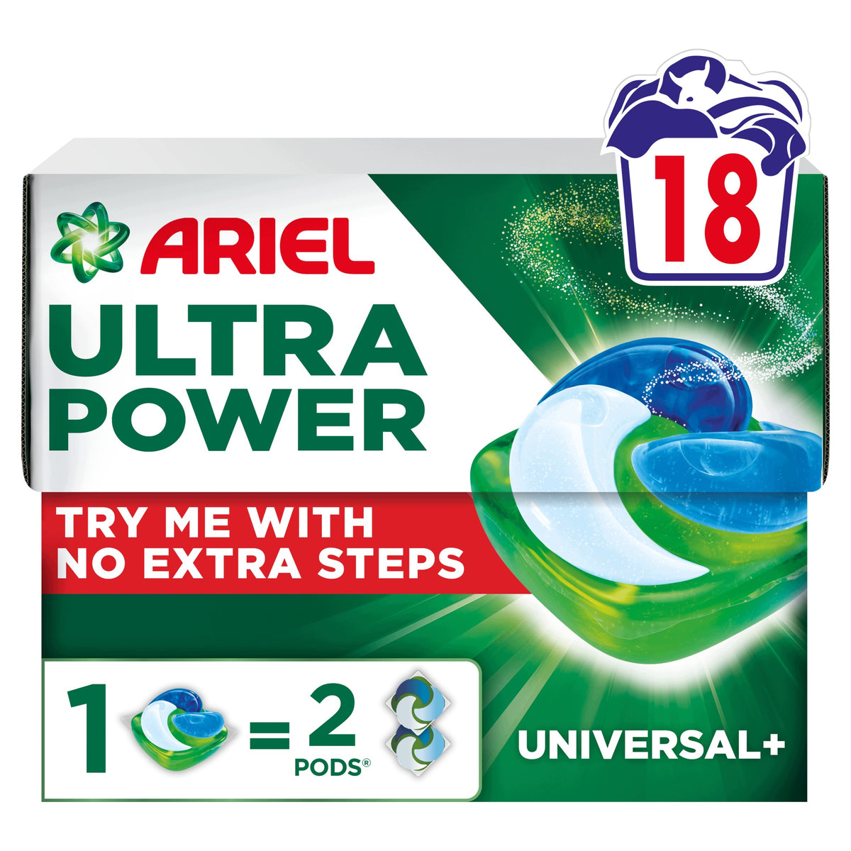 Ariel Ultra Power Universal Capsules 18 Pack