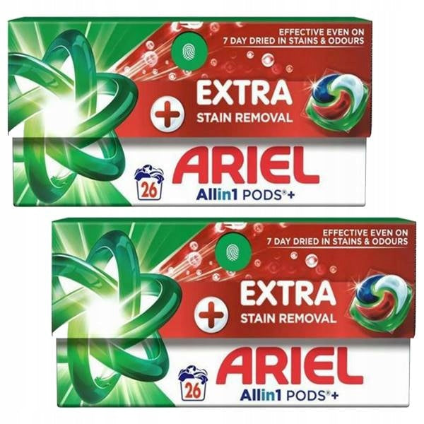 Ariel Universal Allin1 Pods+ Extra Stain Washing Capsules 2 x 26 Washes