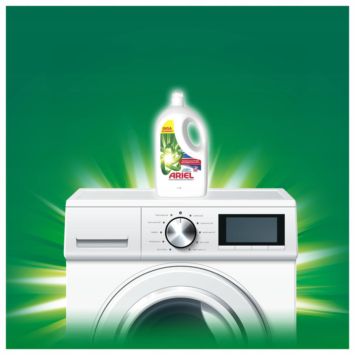 Ariel Washing Liquid, 200 Washes, Mountain Spring Brand Ariel