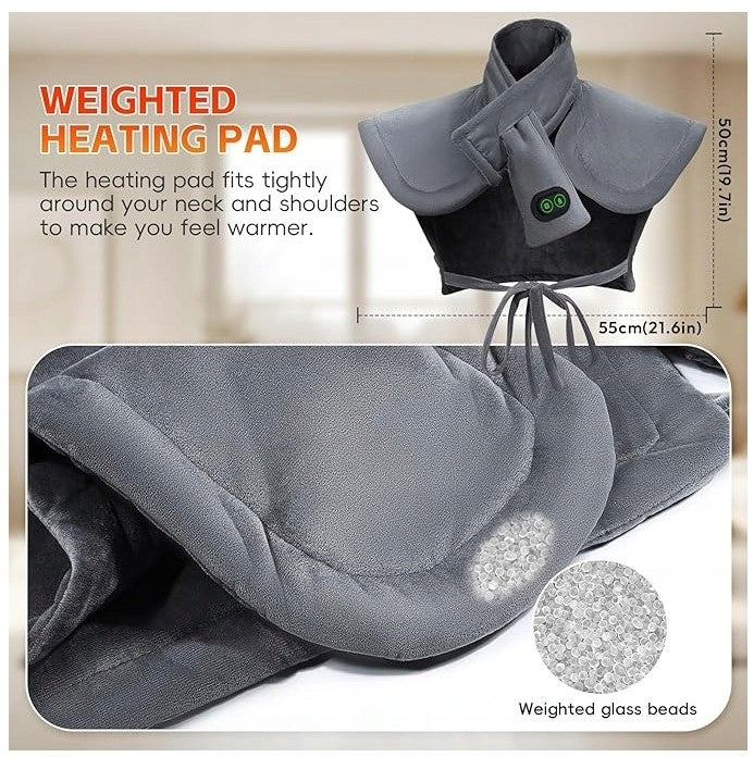 Arlierss Neck and Shoulder Heating Pillow Massager with Vibrations - Grey Medical device no