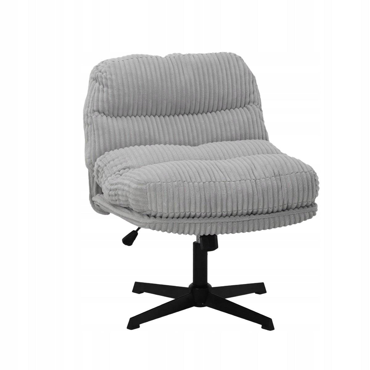 Armchair CORDIVO corduroy swivel grey 66x71x83 cm HOMLA