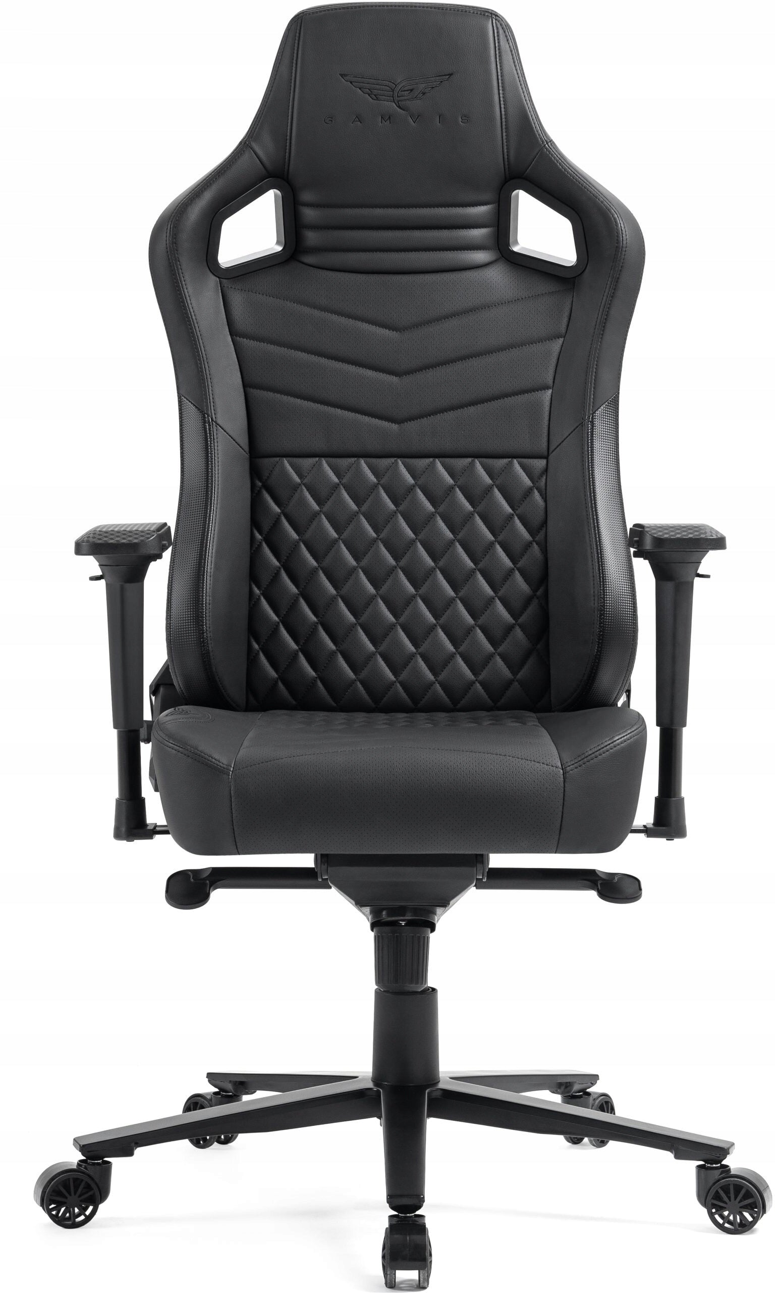 Armchair GAMVIS Elite 2.0 Pro XXL Black (white elements) Upholstery material faux leather