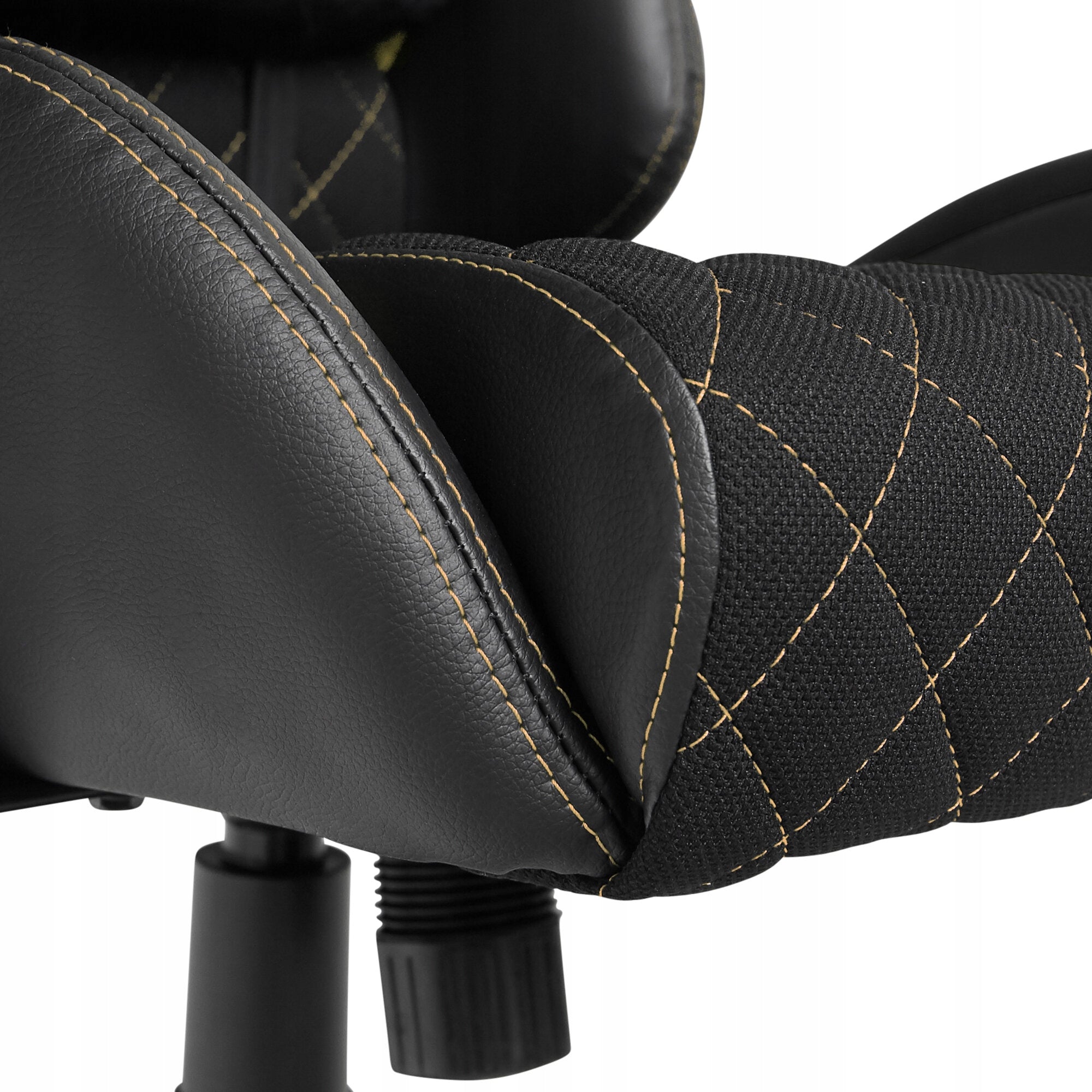Armchair GAMVIS Phantom Large Black (gold elements) Additional functions swing option headrest cushion folding option armrest adjustment lumbar cushion