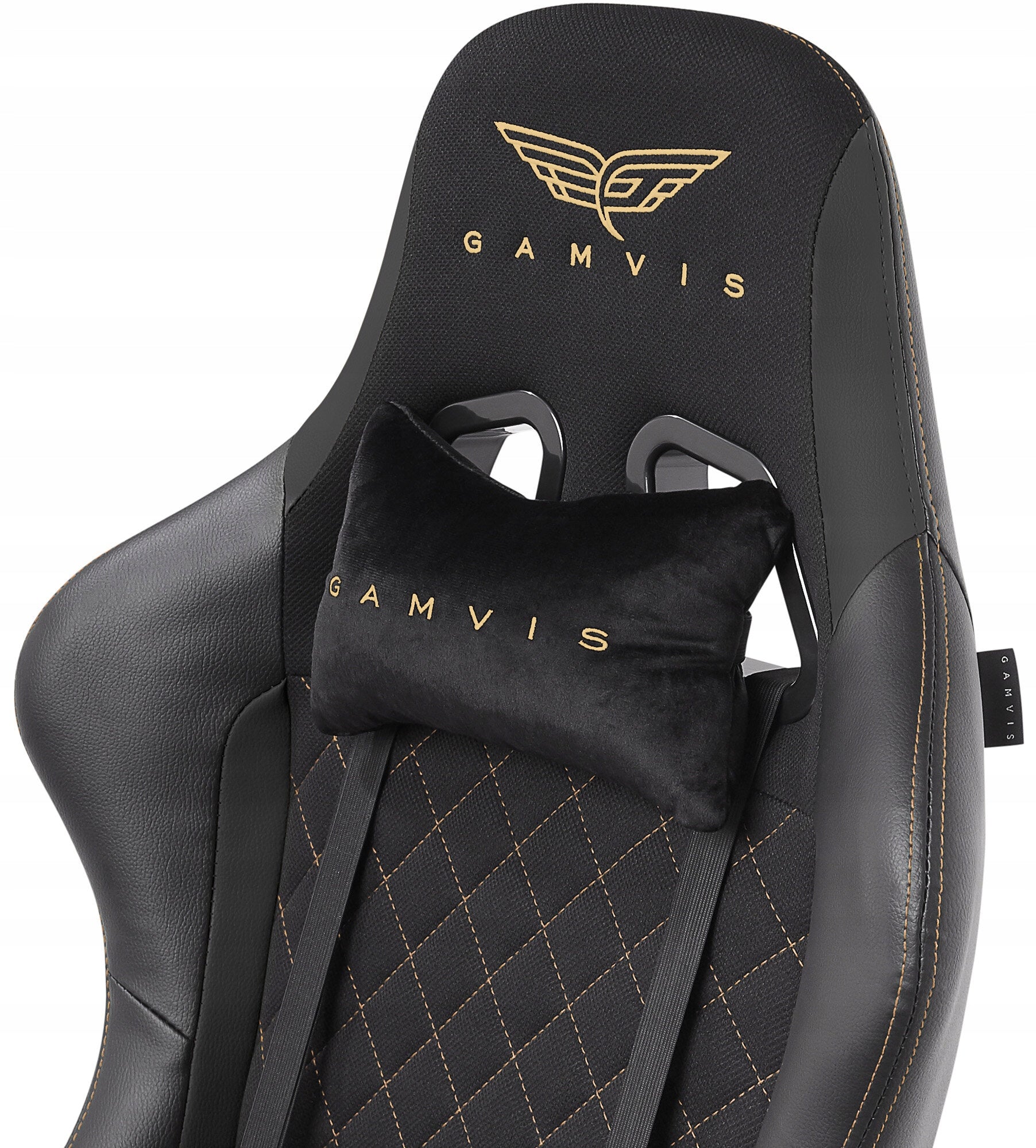 Armchair GAMVIS Phantom Large Black (gold elements) Upholstery material fabric