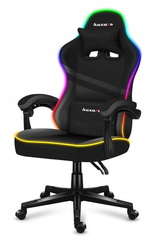 Armchair HUZARO Force 4.4 RGB Black Additional functions headrest cushion folding option lumbar cushion