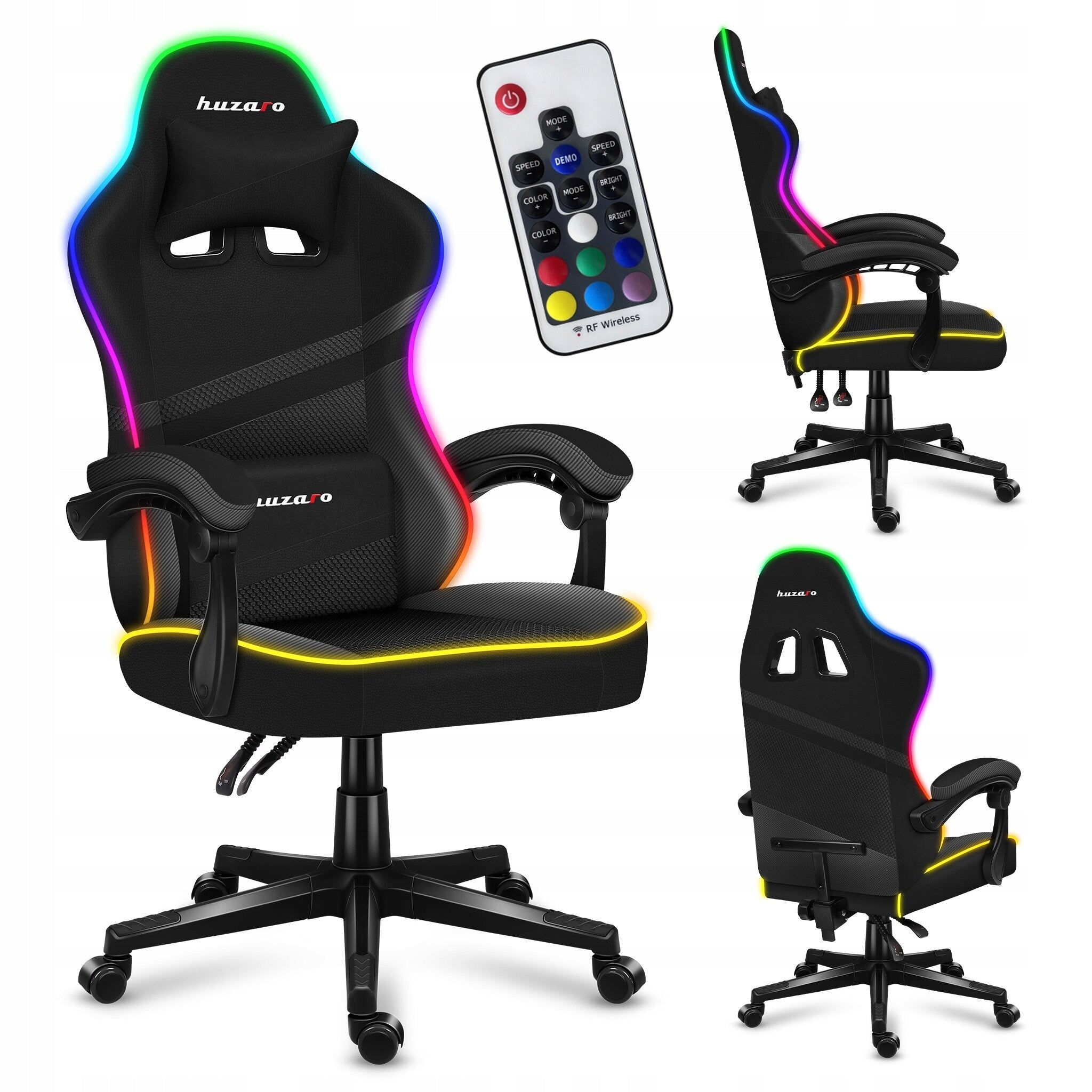Armchair HUZARO Force 4.4 RGB Black Furniture width 50 cm
