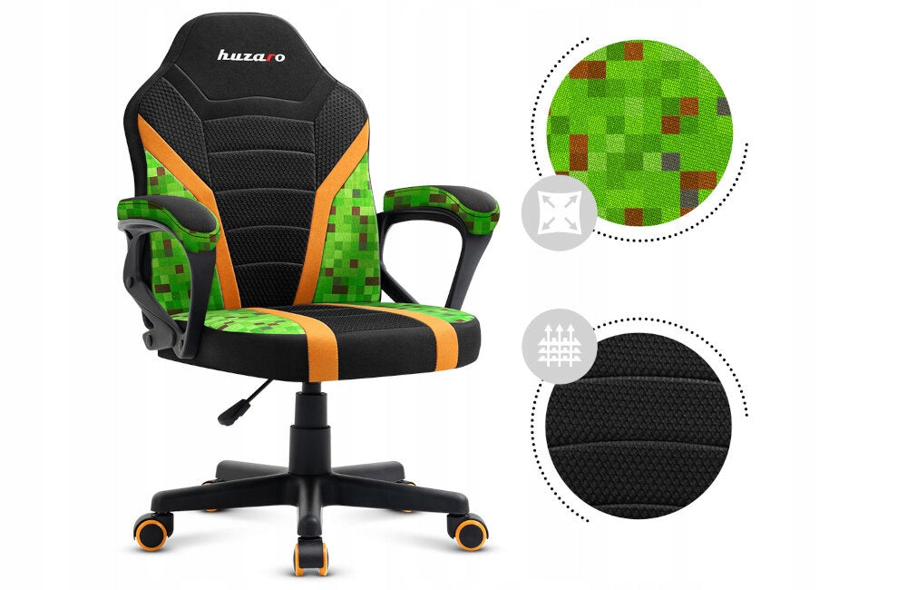 Armchair HUZARO Ranger 1.0 Pixel Mesh Black-green Furniture width 54 cm