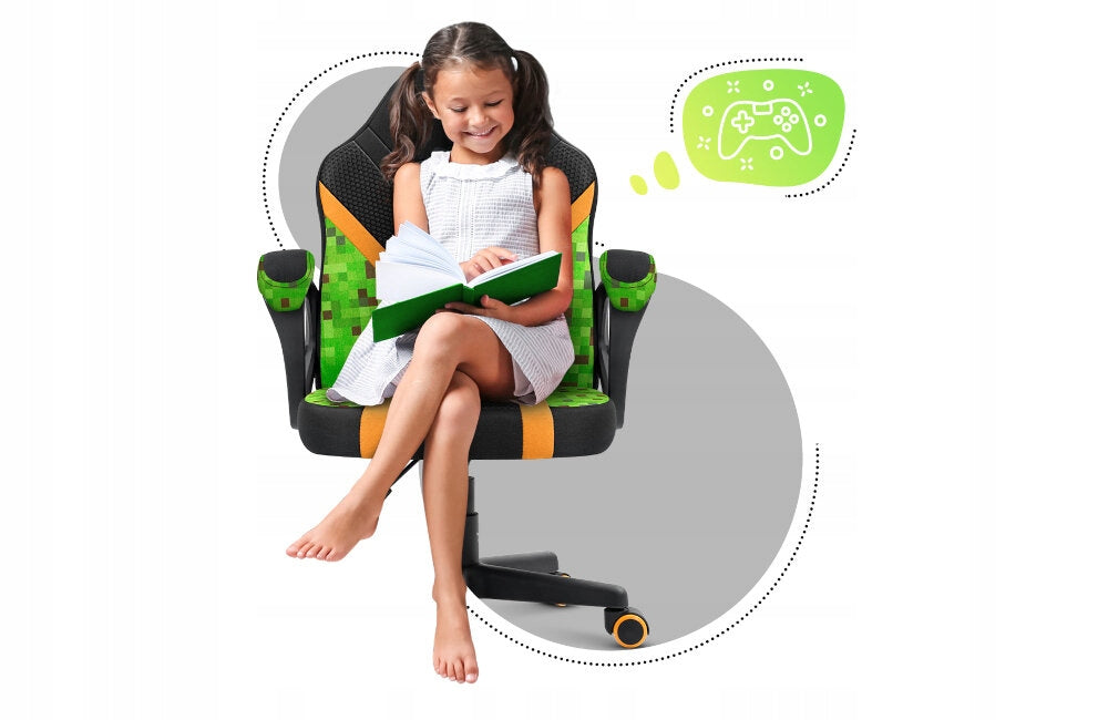 Armchair HUZARO Ranger 1.0 Pixel Mesh Black-green Seat width 43 cm
