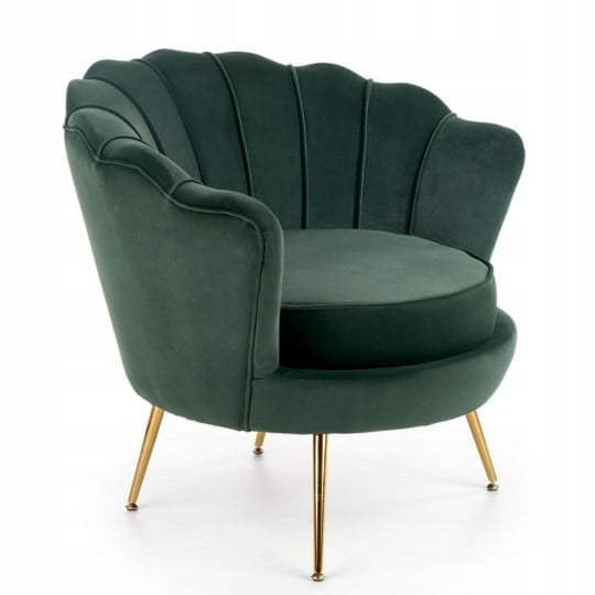 Armchair Lounge Shell Velour GLAMOUR Amorinito Dark Green