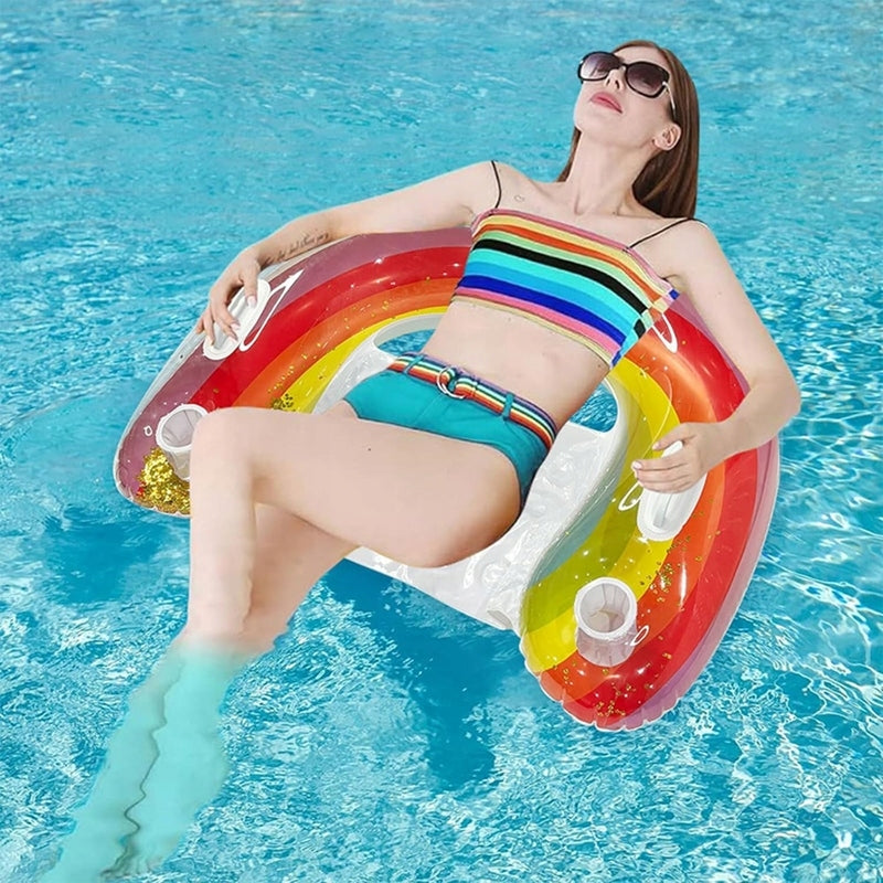 Armchair Mattress Inflatable Sun Lounger Swimming Chair Handles Drink Space Additional features seat backrest handles for holding beverage holders